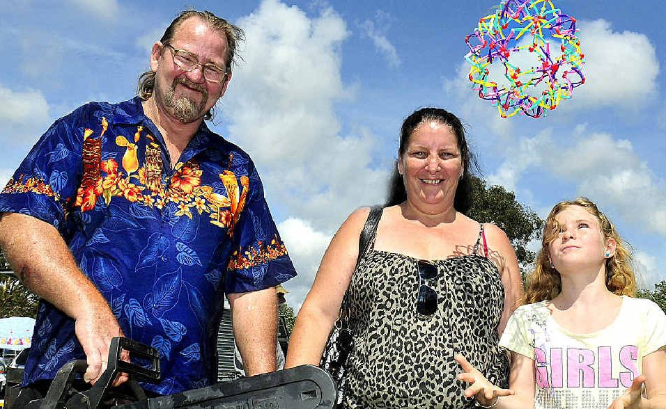 Mark Simpkin, Amanda McGrath and 11yo Chanstlea Curran of Hervey Bay with some of the treasures they dug out at the swap meet on the weekend. Mark Simpkin, Amanda McGrath and 11yo Chanstlea Curran of Hervey Bay with some of the treasures they dug out at the swap meet on the weekend.